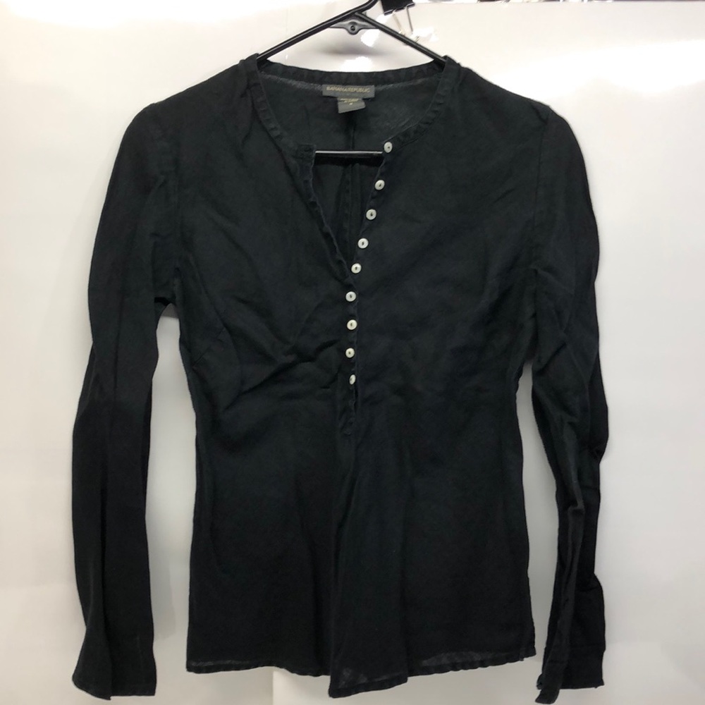Banana Republic Black Long Sleeve Top